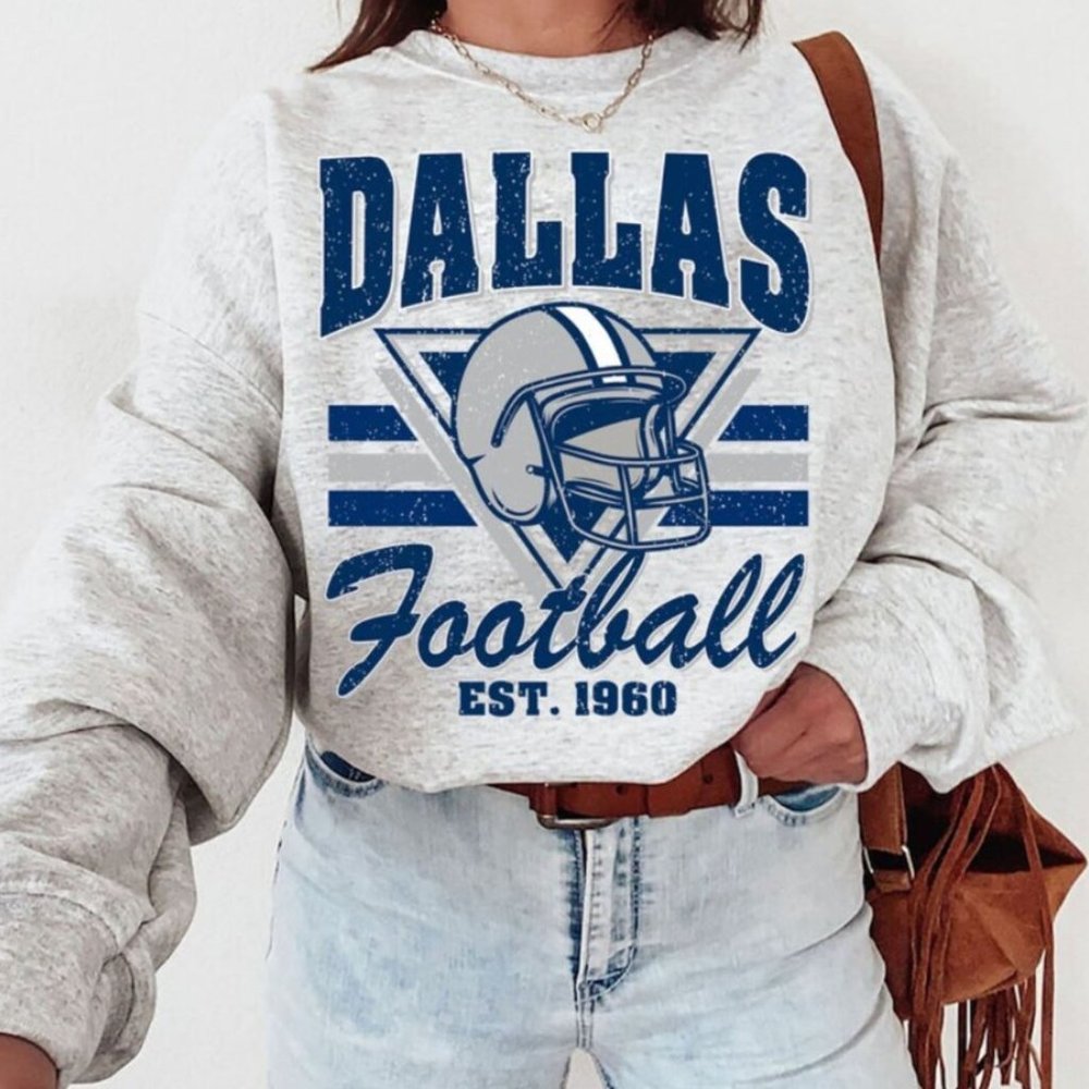 Cowboys Football Crewneck Sweatshirts Dallas Football Sweatshirt, Unisex 4